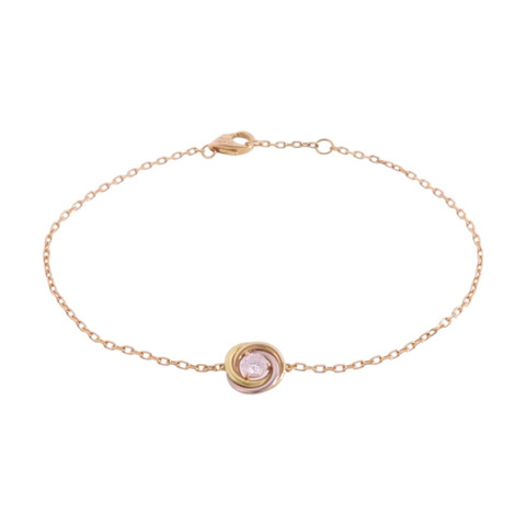 CARTIER 18K黃金/玫瑰金/白金Diamond Trinity Bracelet鑽石手鏈