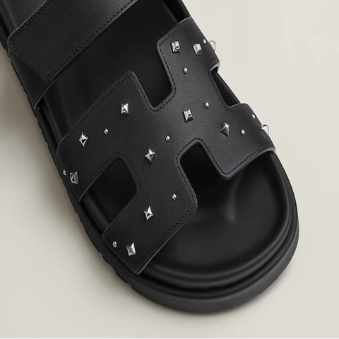 (9.5成新）Hermes 愛馬仕 Chypre涼鞋 二舅鞋 卯釘 38.5碼