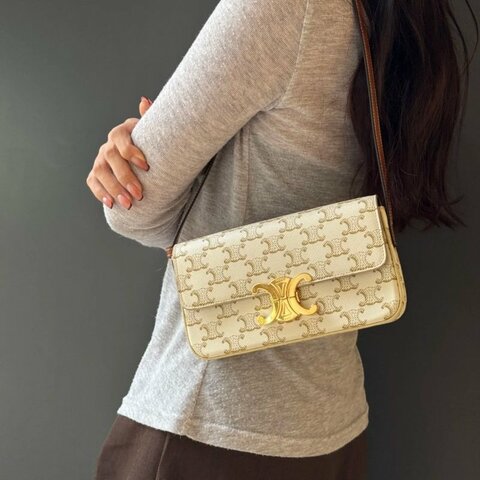 Celine 白色老花腋下包 全新 配件塵袋