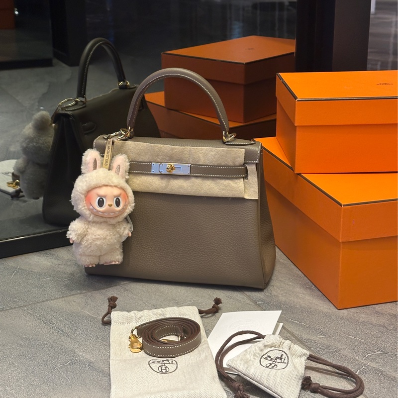 🈶台灣25年購證 #全新全膜 愛馬仕kelly28大象灰 #配件超齊全-1