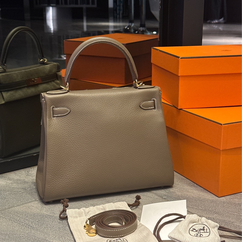 🈶台灣25年購證 #全新全膜 愛馬仕kelly28大象灰 #配件超齊全-2