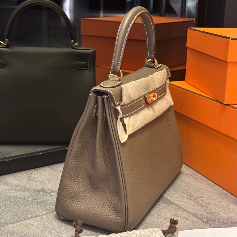 🈶台灣25年購證 #全新全膜 愛馬仕kelly28大象灰 #配件超齊全-4