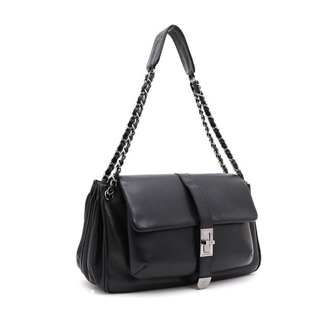 Chanel 2.55 Mademoiselle Lock Accordion Flap Bag Caviar Medium