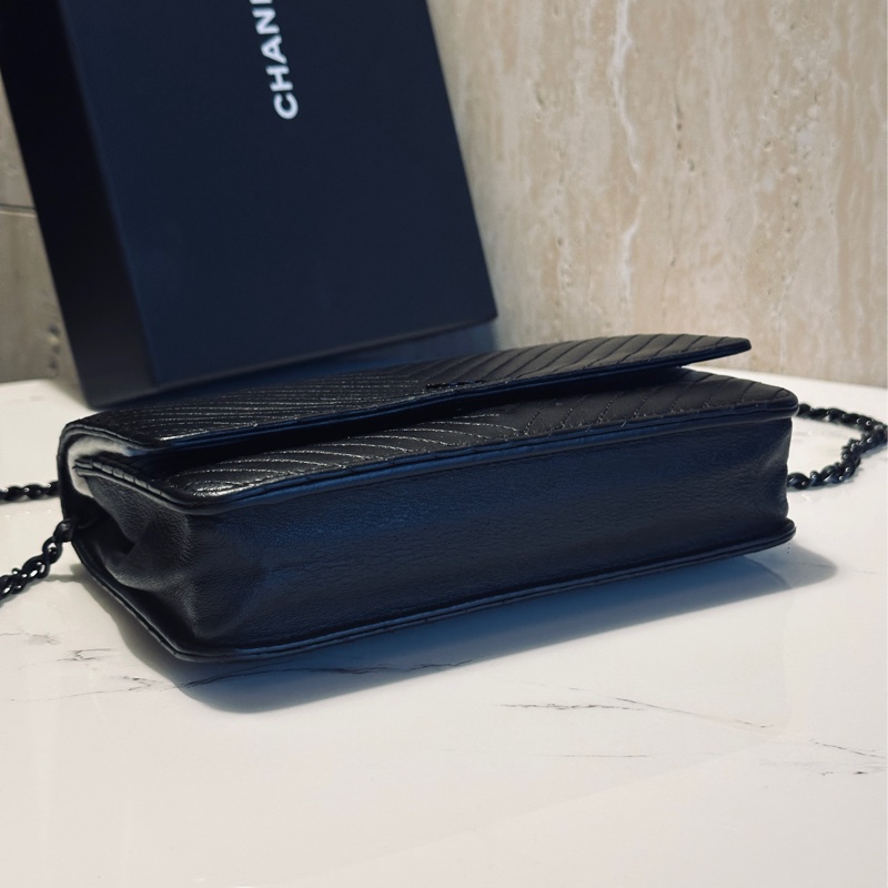 🈶購證 #閒置帶膜 #15萬入手 香奈兒woc黑武士全牛皮斜挎發財包 #新款soblack-10