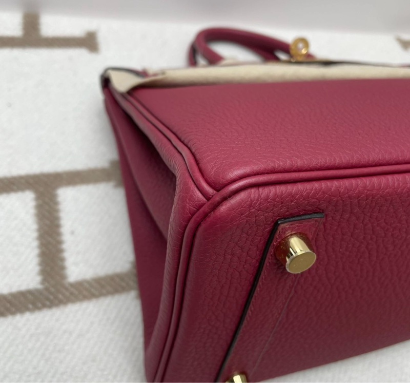 Hermes 愛馬仕 birkin25 bk25 togo皮 石榴紅 金扣 u刻 全套帶購證-4