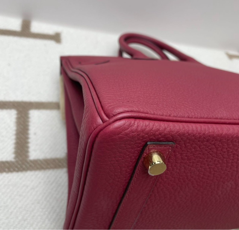 Hermes 愛馬仕 birkin25 bk25 togo皮 石榴紅 金扣 u刻 全套帶購證-7