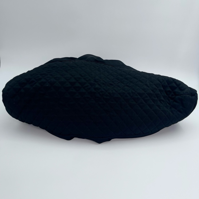 「JL精品代購」9新香奈兒黑色布面束口挂追大號餃子鏈條包-4