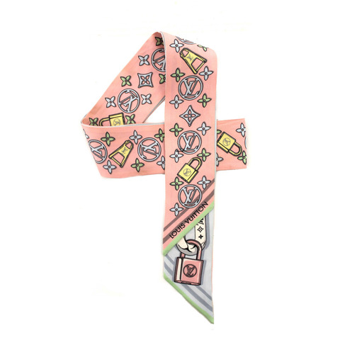Louis Vuitton Blue/Pink Bejeweled BB Bandeau Scarf