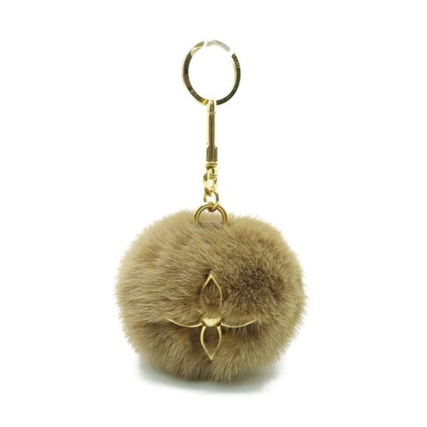 LOUIS VUITTON Porte Cles Lovely Vison 包款吊飾鑰匙圈毛皮棕色