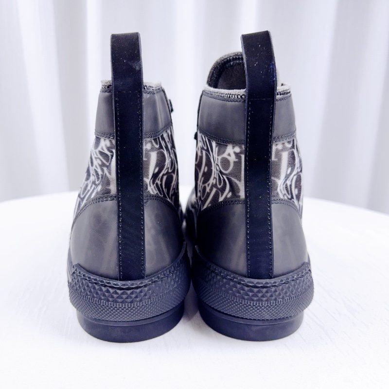 閒置未使用DIOR迪奧 黑色老花B23 Oblique高幫帆布鞋-6