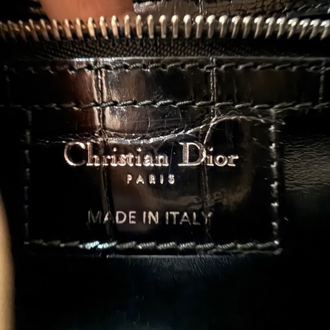 DIOR Lady 黑白毛呢邊鑲亮片包