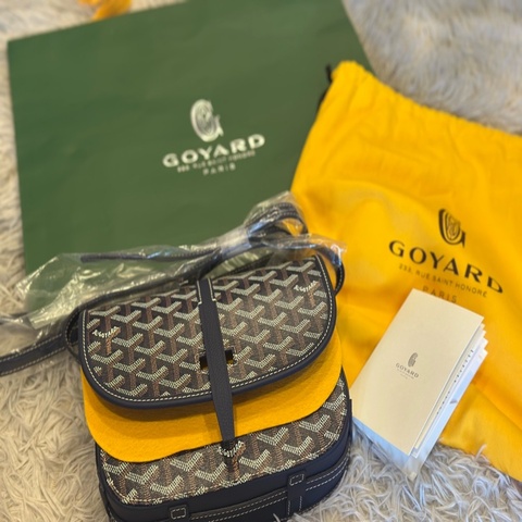 Goyard Belvédère 黑藍現貨。Goyard 馬鞍包 全新正品。Goyard 台灣難買。中性帥氣典雅。