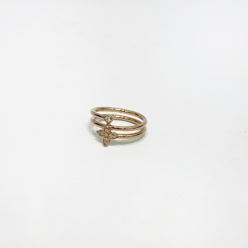 LV 750玫瑰金Idylle Blossom Multi 9點鑽花卉造型戒指Q0Q51K-0