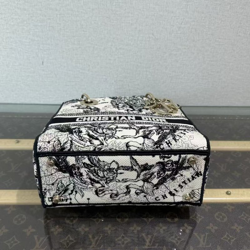 ✨DIOR 黛妃十二星座印花刺繡手提包 24*20*12 99新配件塵袋-2