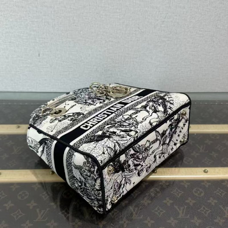 ✨DIOR 黛妃十二星座印花刺繡手提包 24*20*12 99新配件塵袋-3