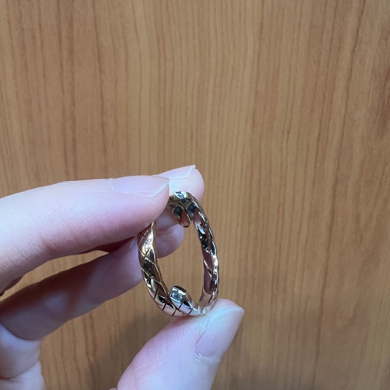 Chanel 750米金白K金2點鑽Coco Crush Toi Et Moi雙圈戒指J11971-4