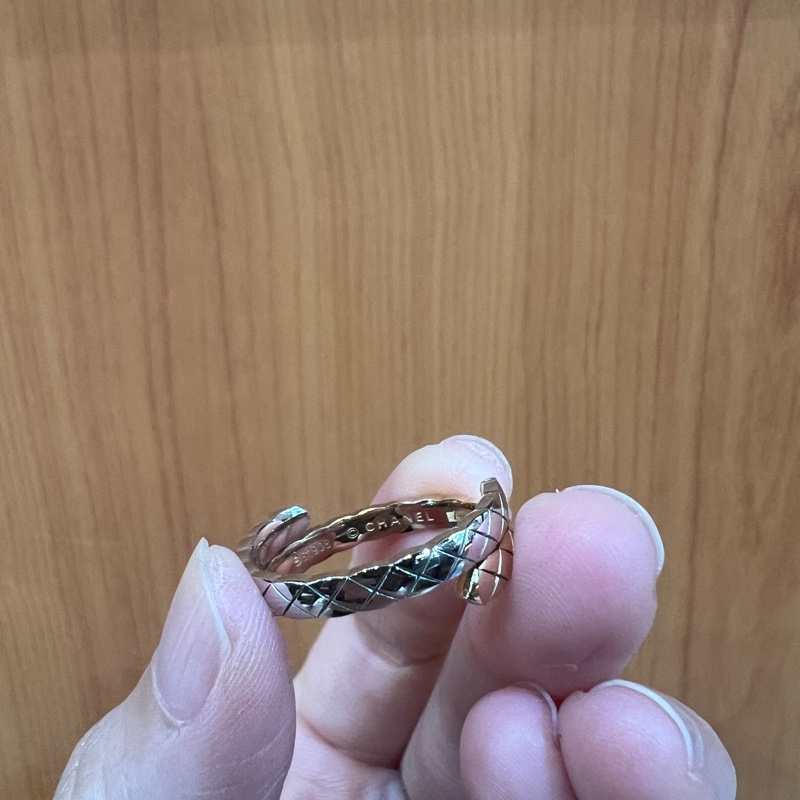 Chanel 750米金白K金2點鑽Coco Crush Toi Et Moi雙圈戒指J11971-5