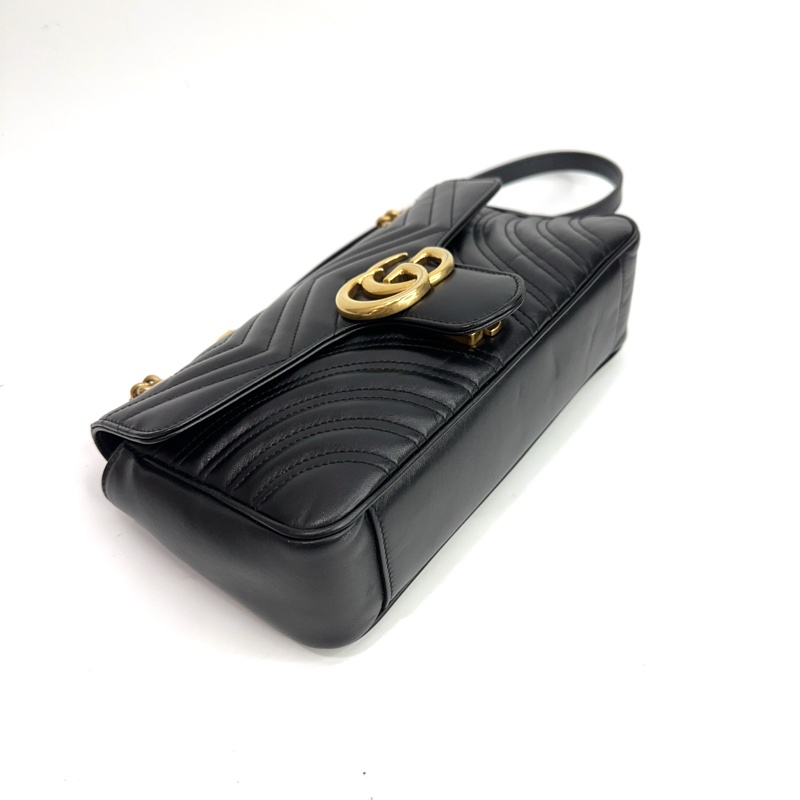 Gucci 黑牛皮山形紋Marmont 26 肩斜包-6