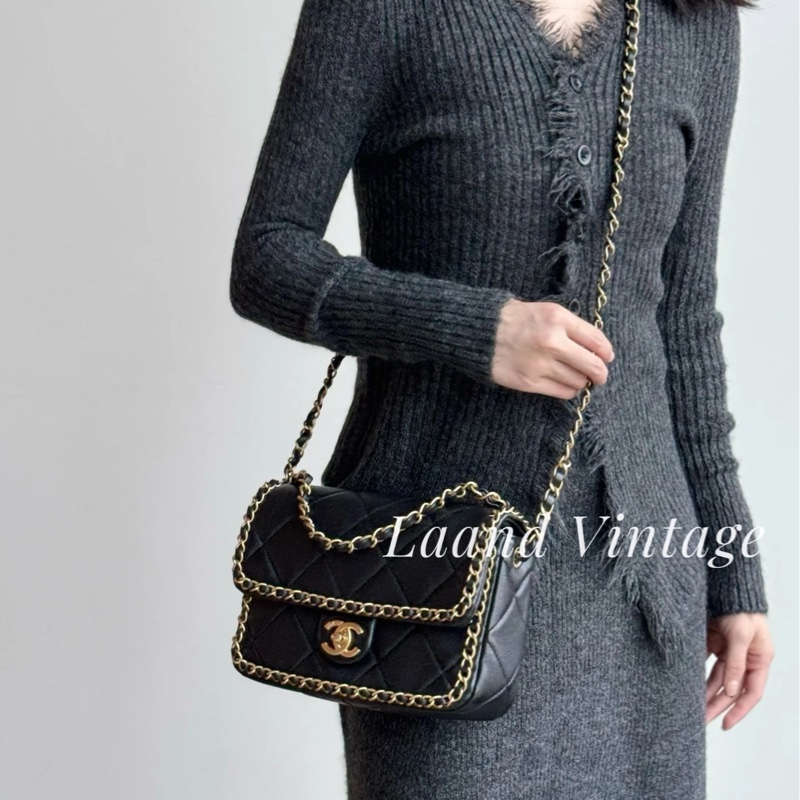 #全新閒置 #vic限定 香奈兒黑金cf 24b滾邊方胖 #全配🉑送禮-2