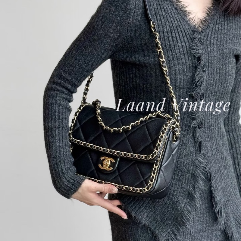 #全新閒置 #vic限定 香奈兒黑金cf 24b滾邊方胖 #全配🉑送禮-3