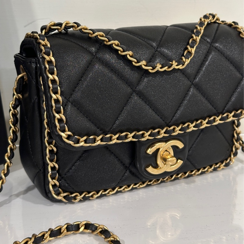 #全新閒置 #vic限定 香奈兒黑金cf 24b滾邊方胖 #全配🉑送禮-5