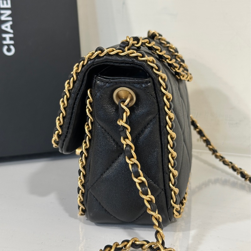 #全新閒置 #vic限定 香奈兒黑金cf 24b滾邊方胖 #全配🉑送禮-7