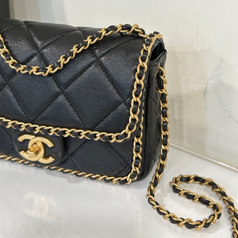 #全新閒置 #vic限定 香奈兒黑金cf 24b滾邊方胖 #全配🉑送禮-8