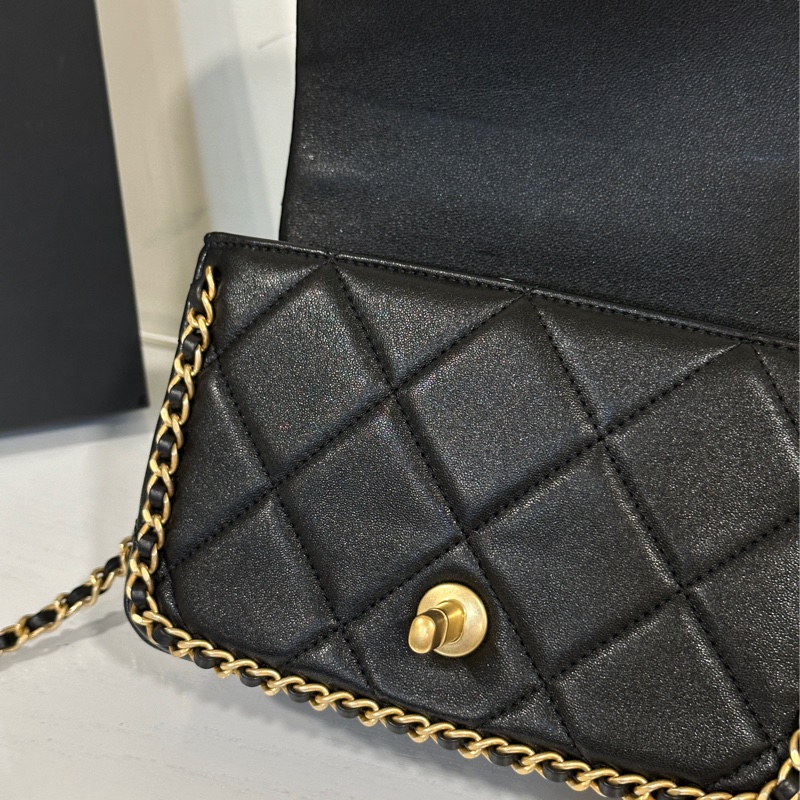 #全新閒置 #vic限定 香奈兒黑金cf 24b滾邊方胖 #全配🉑送禮-18