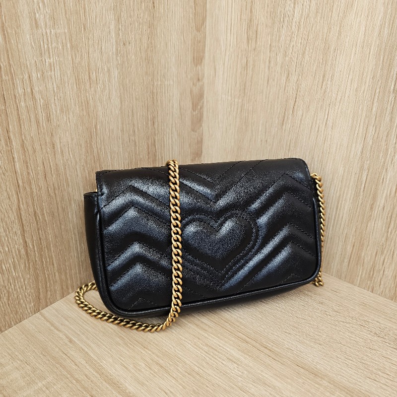 [耐看經典小包❣️] Gucci super mini黑金馬夢斜背包-1