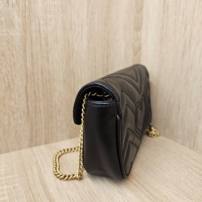 [耐看經典小包❣️] Gucci super mini黑金馬夢斜背包-2