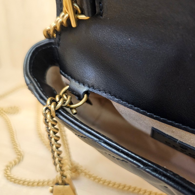 [耐看經典小包❣️] Gucci super mini黑金馬夢斜背包-9