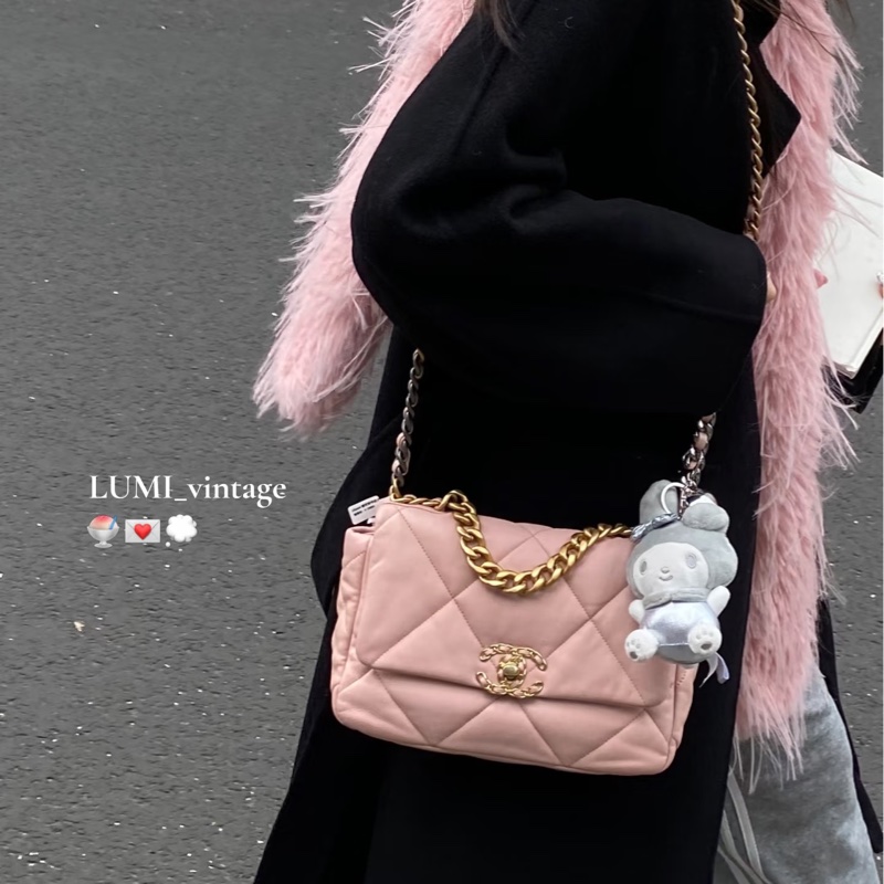 #99新閒置 #全配🈶購證 香奈兒櫻花淺粉19bag小號-4