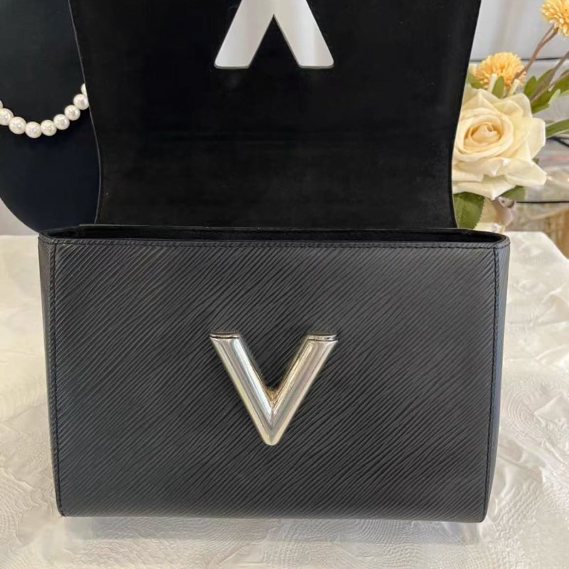 LV Twist系列 黑銀水波紋斜背包 小號 19*15*9 99新配件塵袋-5