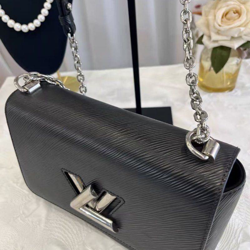 LV Twist系列 黑銀水波紋斜背包 小號 19*15*9 99新配件塵袋-8