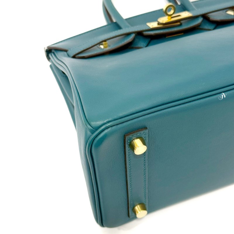 HERMES WO普羅旺斯綠 金扣 SWIFT BIRKIN 25-8