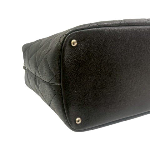 CHANEL 黑荔枝皮銀鍊托特包A67291-8