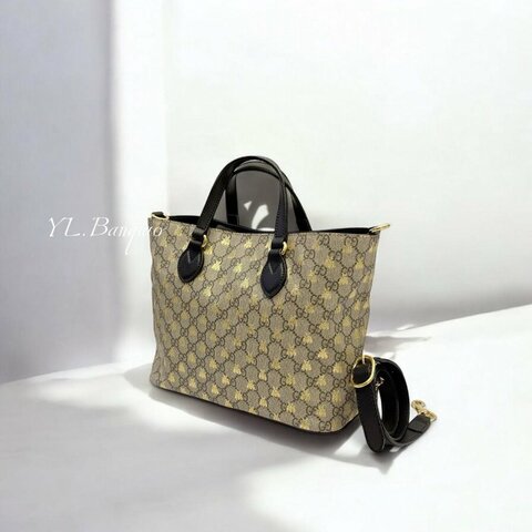 GUCCI蜜蜂LOGO手提肩背托特包473887