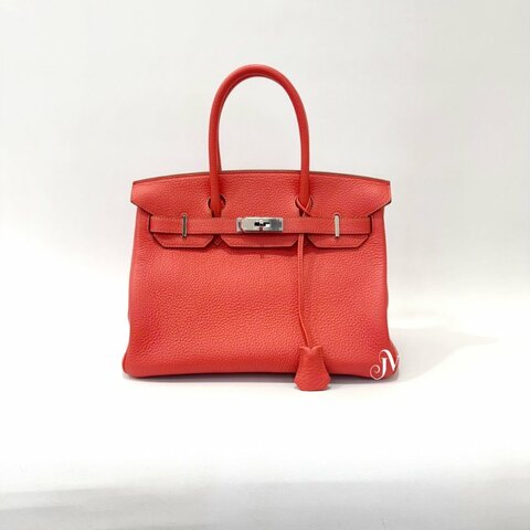 hermes T5玫瑰粉T/C銀釦30cm柏金Birkin