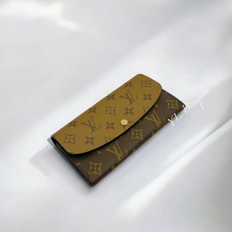 LV EMILIE 雙色翻蓋扣式長夾M82157