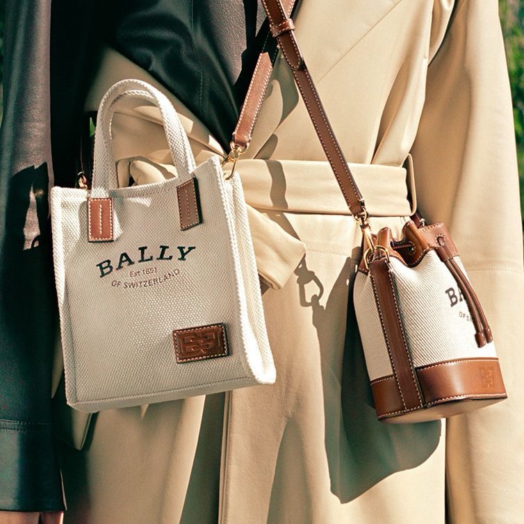 Bally Crystalia 米白帆布迷你托特包-0