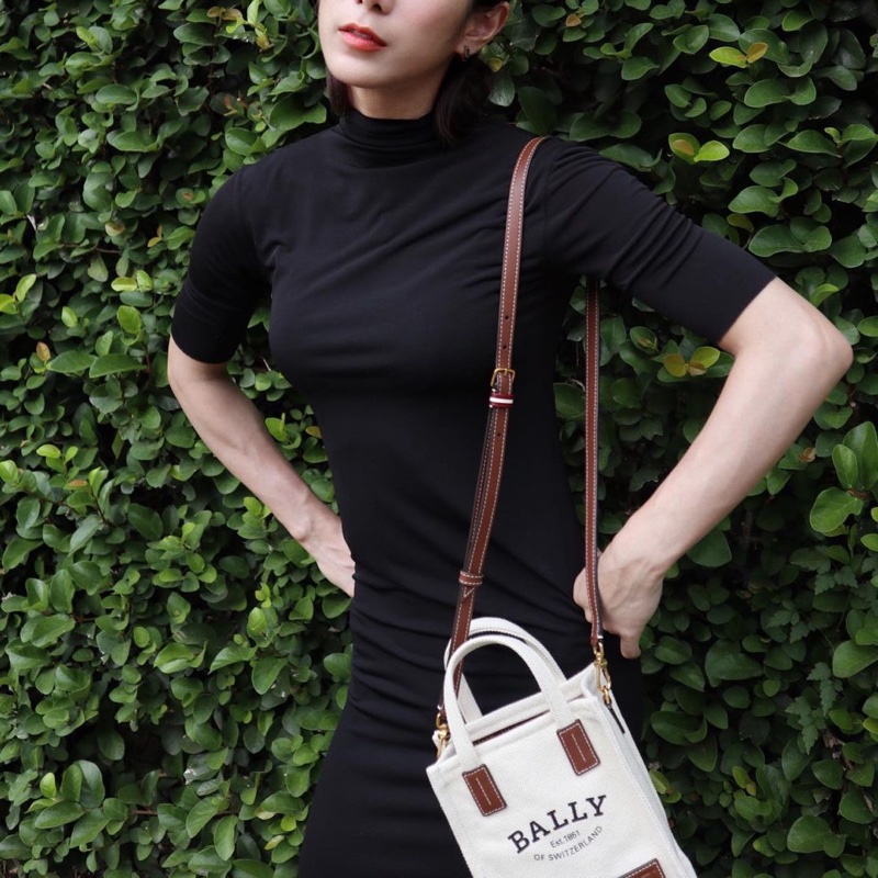 Bally Crystalia 米白帆布迷你托特包-1