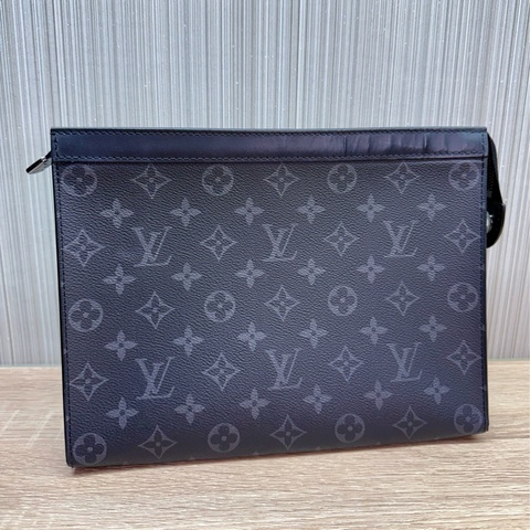 LV M61692 Pochette Voyage MM 黑灰老花手拿包