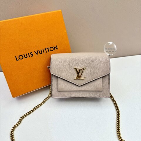 LV Mylockme灰褐色牛皮迷你鍊包M69204