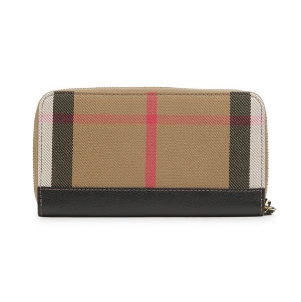 全新Burberry Vintage Check Cotton & Leather Zip-Around Wallet-2