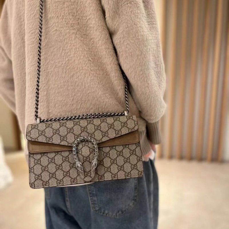 全新全套Gucci 新款酒神 鑽扣小號駝色-2