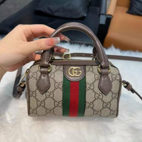 Gucci op系列波士頓包 老花mini 全新 配件塵袋盒子