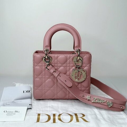 DIOR LADY DIOR玫粉四格黛妃包