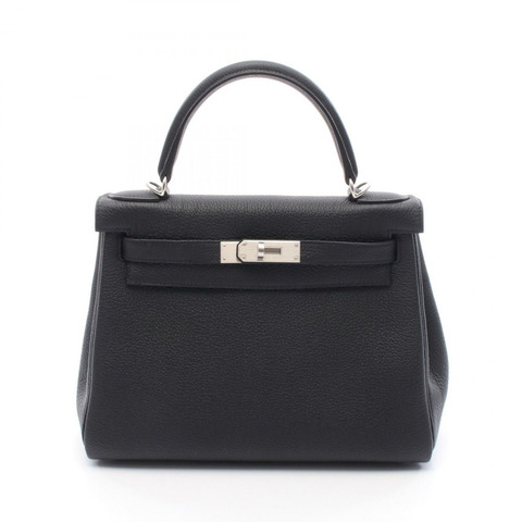 HERMES Kelly 28 單肩包 手提包 K Togo 皮革 黑色 Noir 女款 SHW