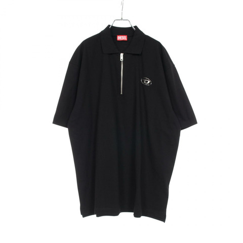 DIESEL T-VOR-OD 半拉鍊 Polo 衫 A11251 棉黑色 二手男式