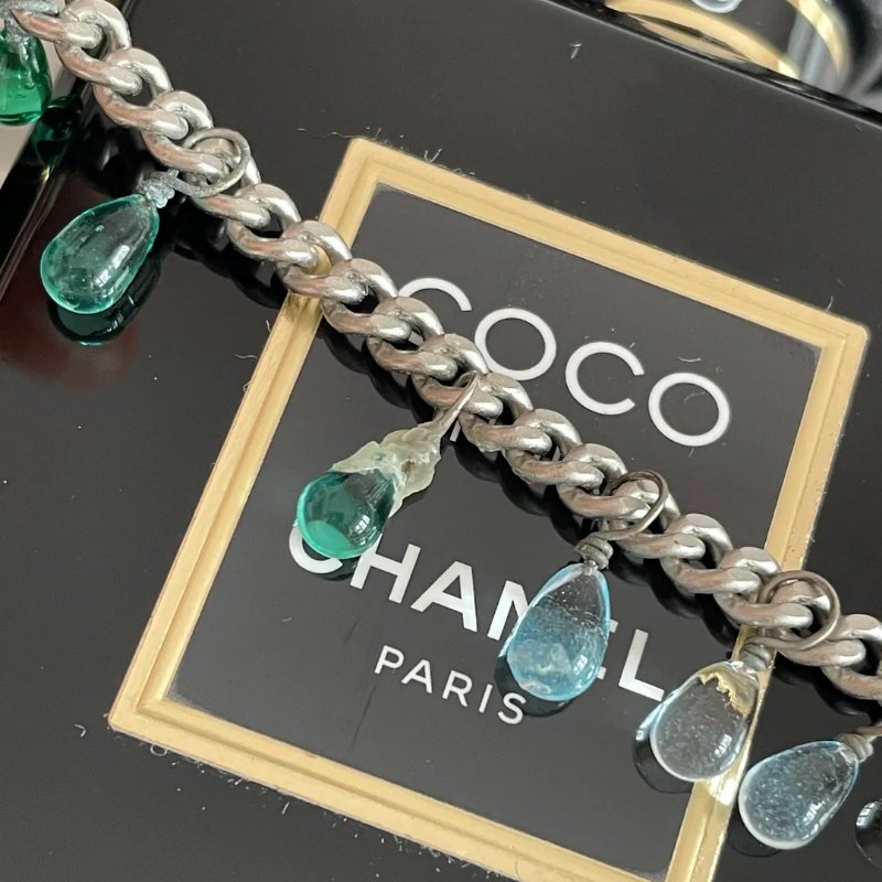 Chanel Vintage 中古品 彩色琉璃手鏈【微瑕疵留意細節圖】-5